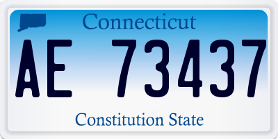 CT license plate AE73437