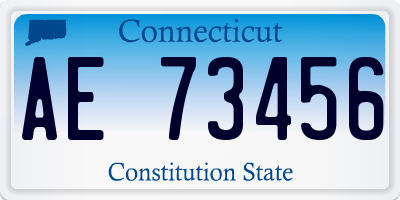 CT license plate AE73456