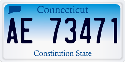 CT license plate AE73471