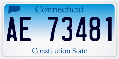 CT license plate AE73481