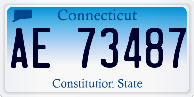 CT license plate AE73487