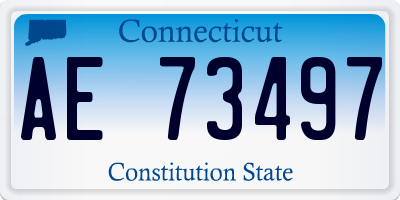 CT license plate AE73497