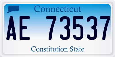 CT license plate AE73537