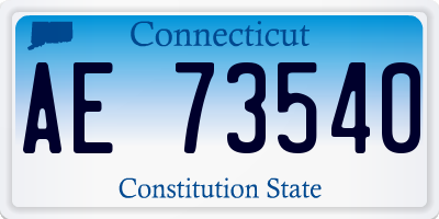 CT license plate AE73540