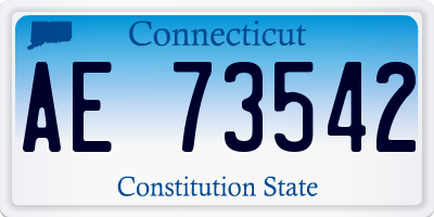 CT license plate AE73542