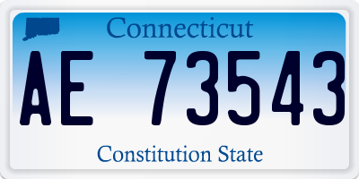 CT license plate AE73543