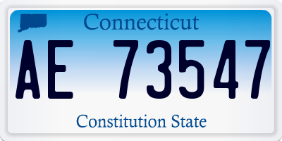 CT license plate AE73547