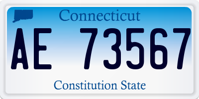 CT license plate AE73567