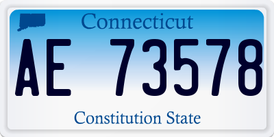 CT license plate AE73578