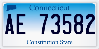 CT license plate AE73582