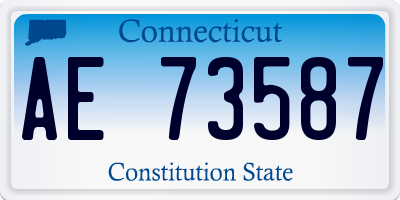 CT license plate AE73587
