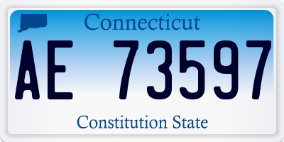 CT license plate AE73597