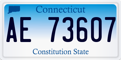 CT license plate AE73607
