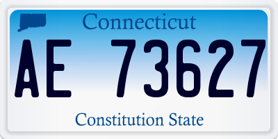 CT license plate AE73627
