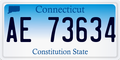 CT license plate AE73634