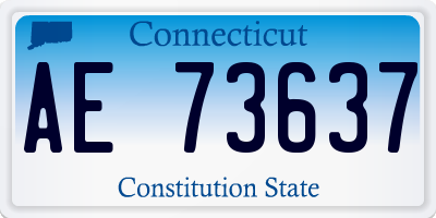 CT license plate AE73637