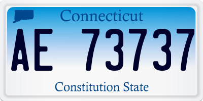 CT license plate AE73737