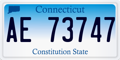 CT license plate AE73747