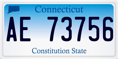 CT license plate AE73756