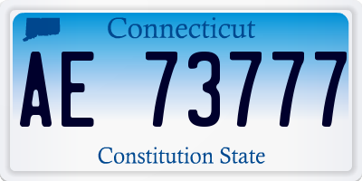 CT license plate AE73777