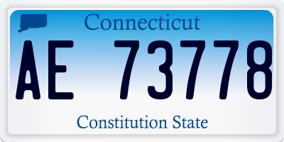 CT license plate AE73778