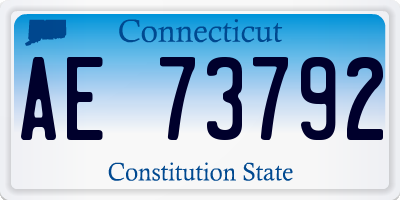 CT license plate AE73792