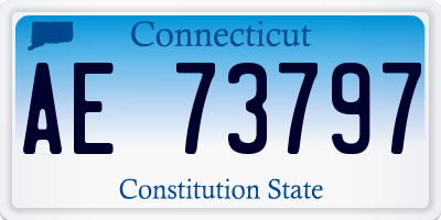 CT license plate AE73797