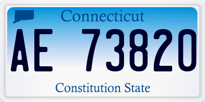 CT license plate AE73820