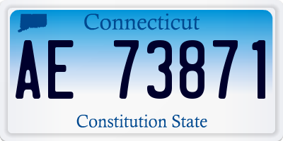 CT license plate AE73871