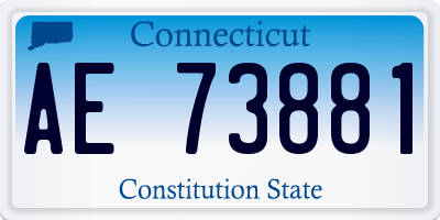CT license plate AE73881