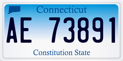CT license plate AE73891