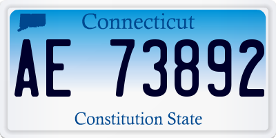 CT license plate AE73892