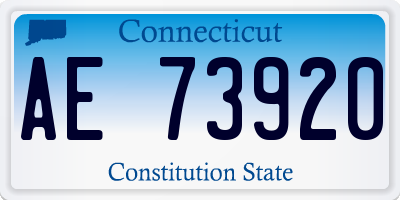 CT license plate AE73920