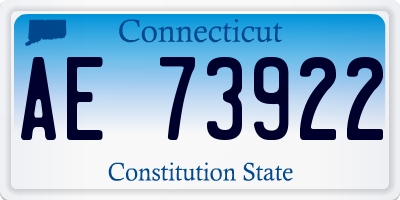CT license plate AE73922