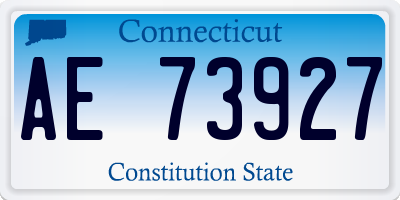 CT license plate AE73927