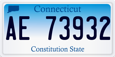 CT license plate AE73932