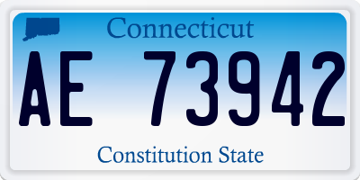 CT license plate AE73942