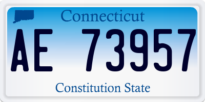 CT license plate AE73957