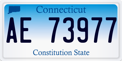 CT license plate AE73977