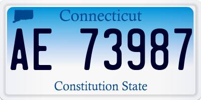 CT license plate AE73987
