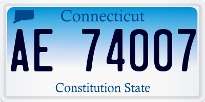 CT license plate AE74007