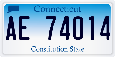 CT license plate AE74014