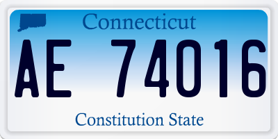 CT license plate AE74016
