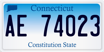 CT license plate AE74023