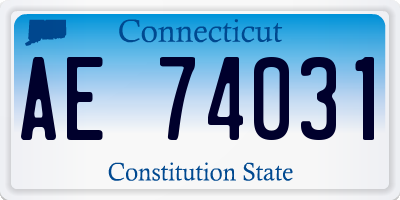 CT license plate AE74031