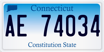 CT license plate AE74034