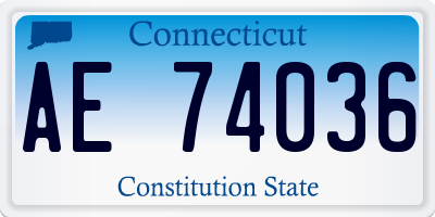 CT license plate AE74036