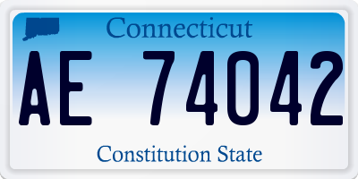 CT license plate AE74042