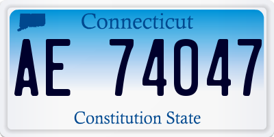 CT license plate AE74047