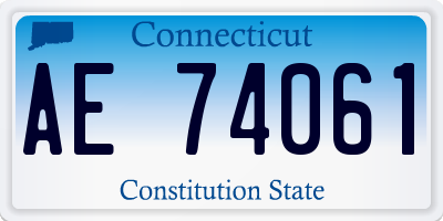 CT license plate AE74061
